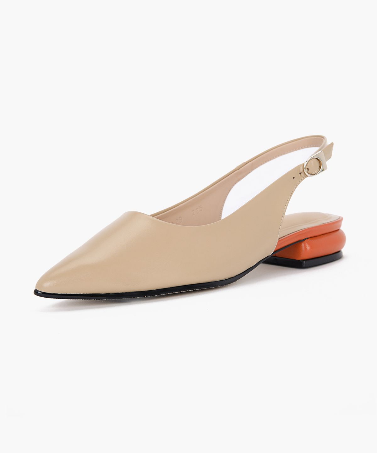 르쿠어에쿠어(RECUR ECUR) 히든커버업 로우 슬링백 베이지 1029