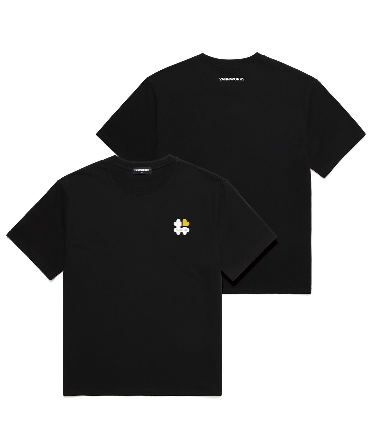 밴웍스(VANNWORKS) Hash Tags logo 오버핏 반팔 티셔츠 (VNCTS211) 블랙