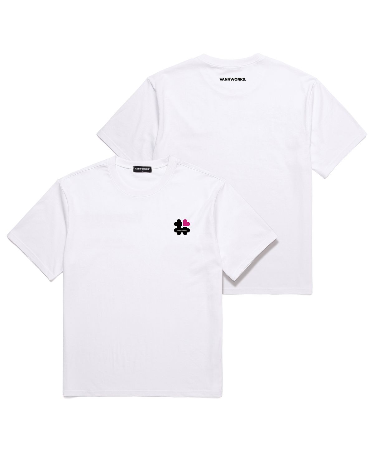 밴웍스(VANNWORKS) Hash Tags logo 오버핏 반팔 티셔츠 (VNCTS211) 화이트