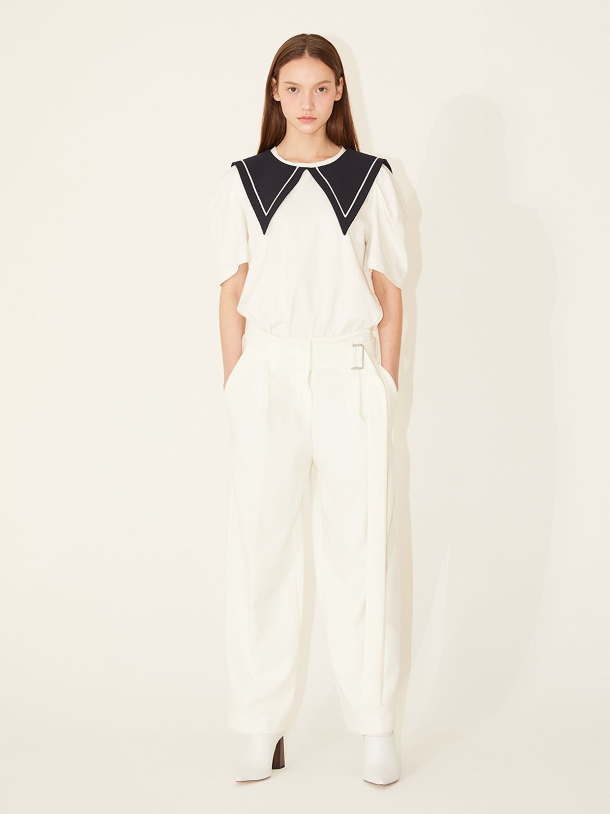 르이엘(LE YIEL) Tuck Detail Long Pants_Ivory 턱 디테일 롱 팬츠_아이보리