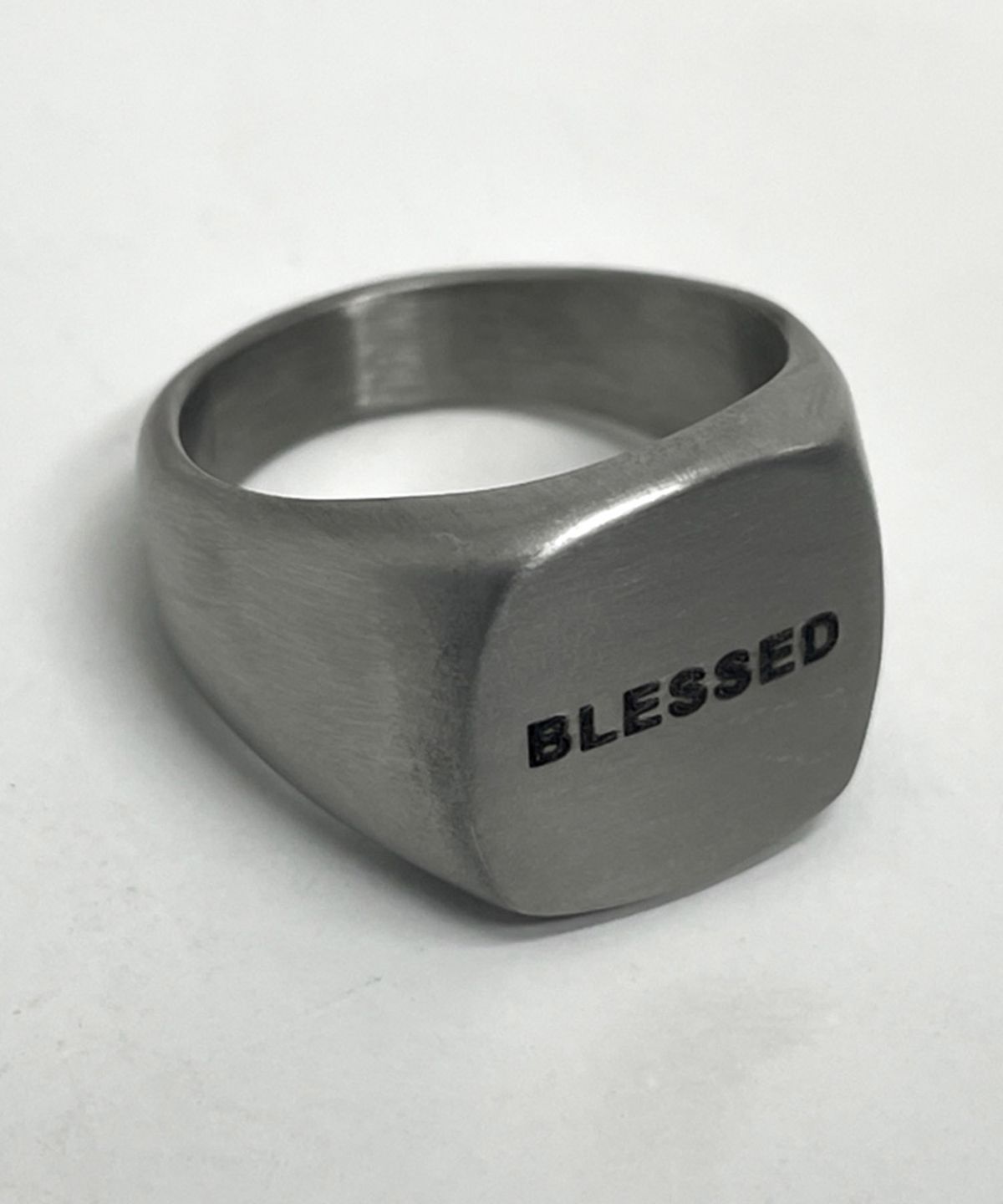 블레스드 뷸렛(BLESSED BULLET) 써지컬스틸 사각 반지_로고/논로고