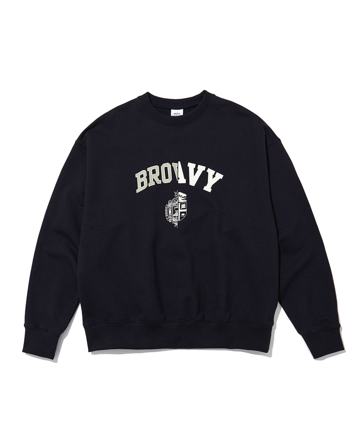 모아(MOAA) B 믹스드 스웨트 셔츠 (NAVY)