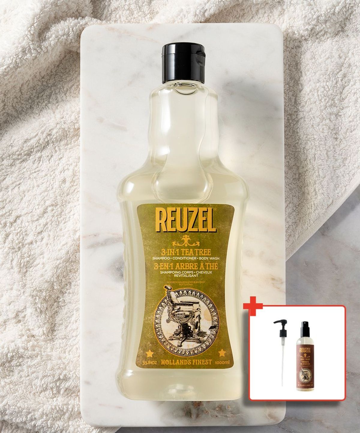 리우젤(REUZEL) 올인원 티트리 샴푸 1000ml / 리터펌프, 서프 토닉 355ml 증정