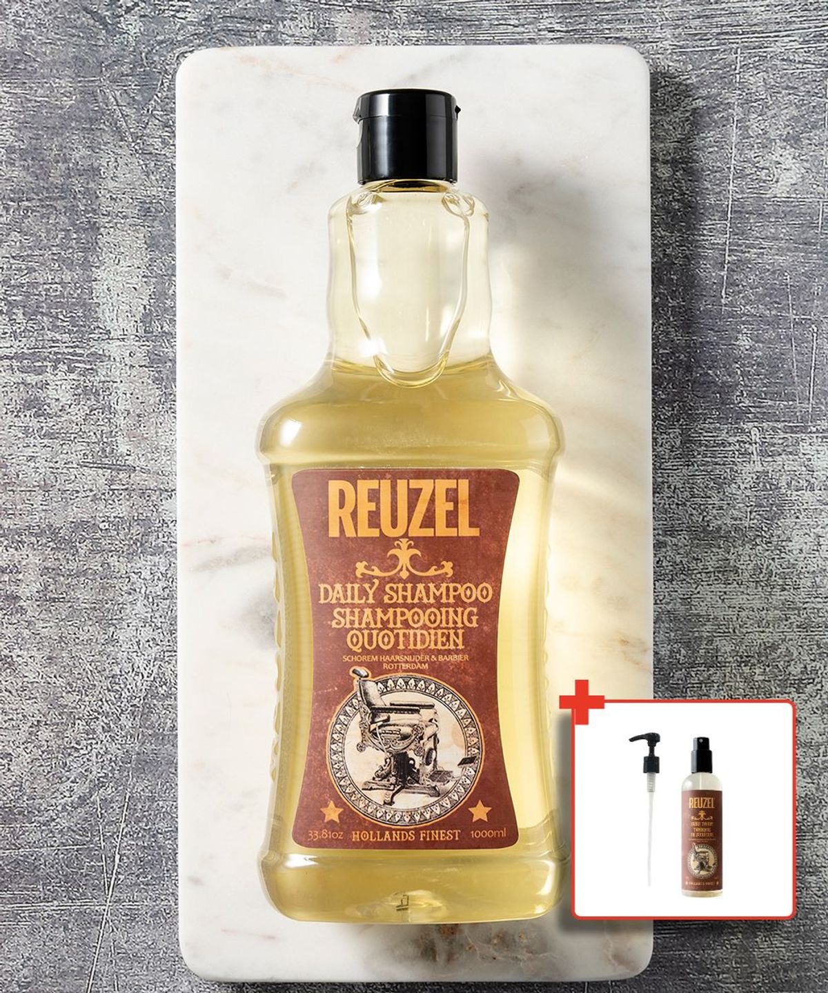 리우젤(REUZEL) 데일리 샴푸 1000ml / 리터펌프, 서프토닉 355ml 증정