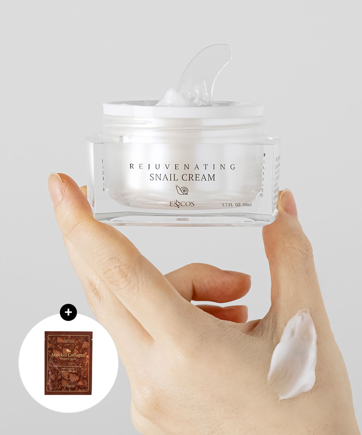 이엔코스(ENCOS) 기능성 주름,탄력크림 리쥬버네이팅 스네일크림 50ml + 아테콜마스크팩 1매