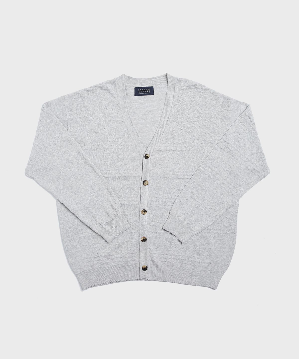 왓에버위원트(WHATEVERWEWANT) WAVE PATTERN CARDIGAN [GRAY]