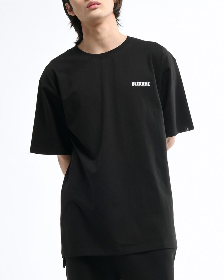 ORIGINAL LOGO OVERSIZE FIT SLIT T-SHIRT BLACK