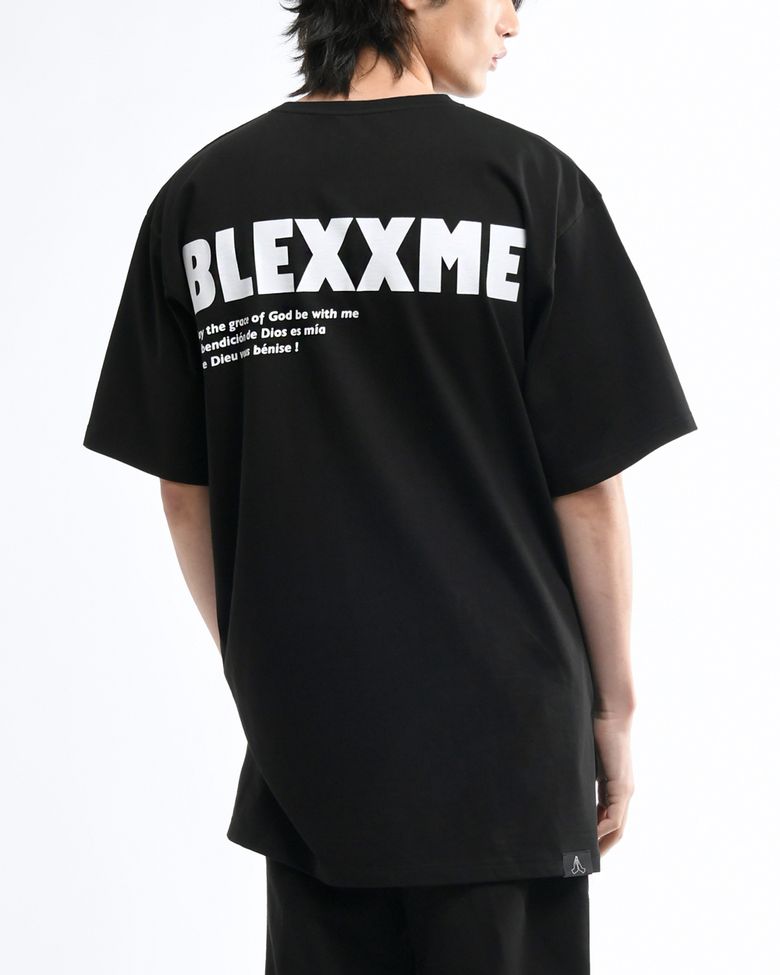 LETTERING OVERSIZE FIT SLIT T-SHIRT BLACK