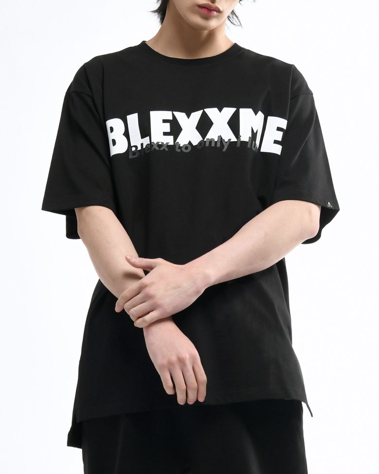ONLYILOVE OVERSIZE FIT SLIT T-SHIRT BLACK