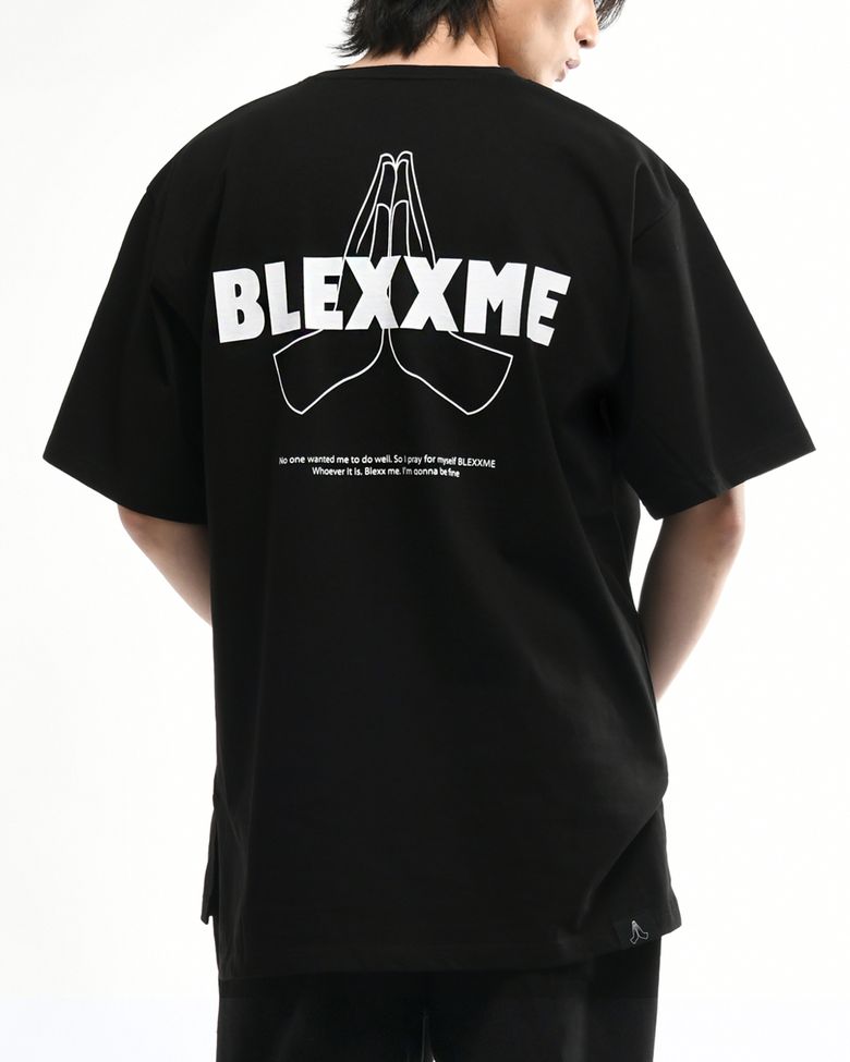 PRAY OVERSIZE FIT SLIT T-SHIRT BLACK