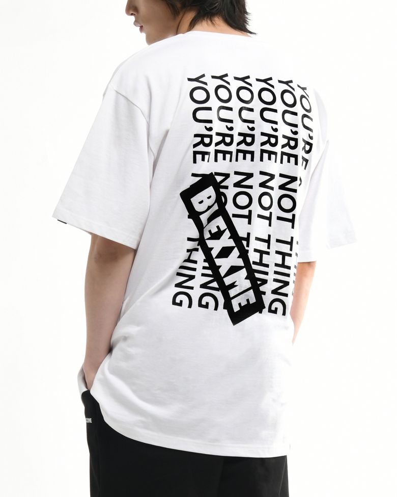 YOU ARE NOTHING OVERSIZE FIT SLIT T-SHIRT WHITE
