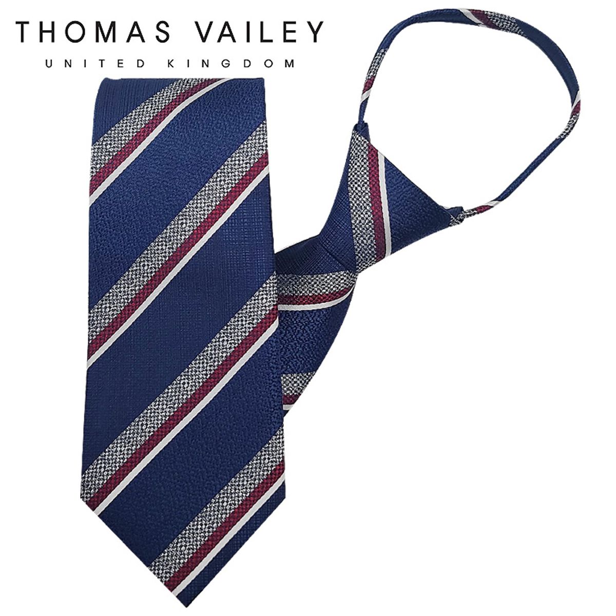 토마스 베일리(THOMAS VAILEY) 자동/지퍼넥타이-피콜로 네이비 7.5cm