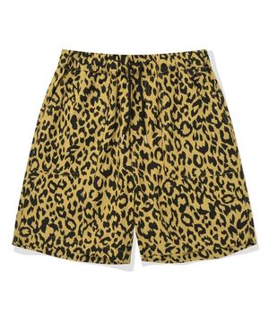 SP 레오파드 린넨 숏 팬츠-옐로우