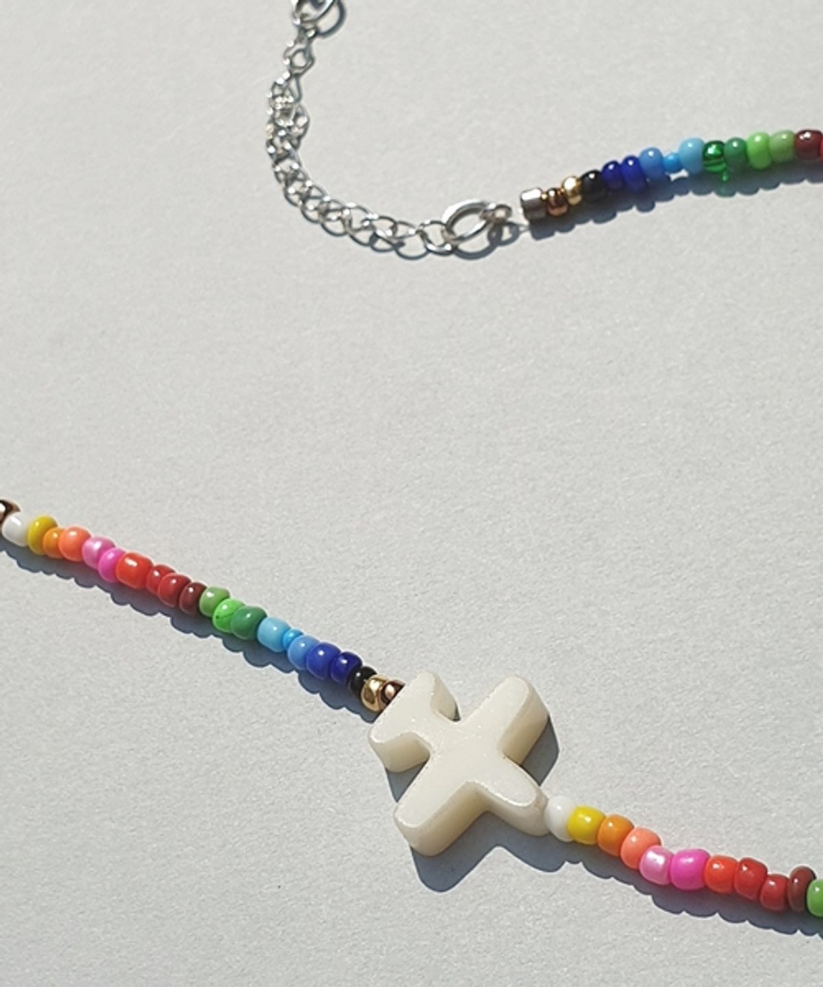 봉보(BONBEAU) Airplane rainbow beads neclace 비행기 레인보우 비즈목걸이