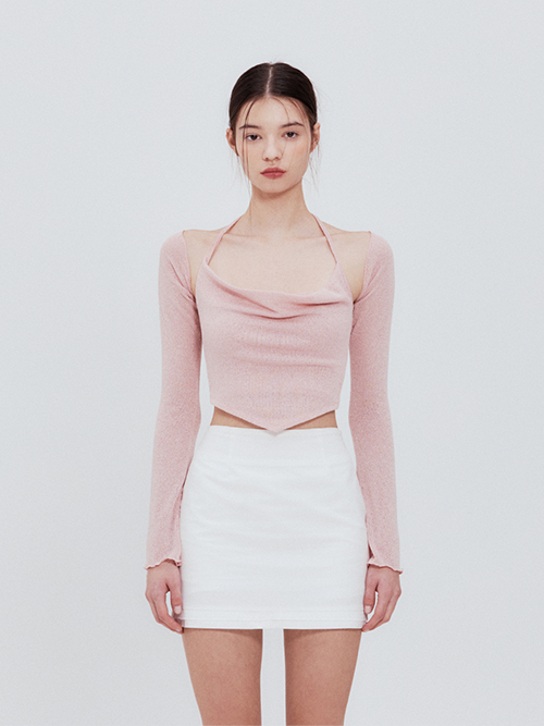 MUSINSA | NOT YOUR ROSE Halter Scarf Bolero Set (Black)