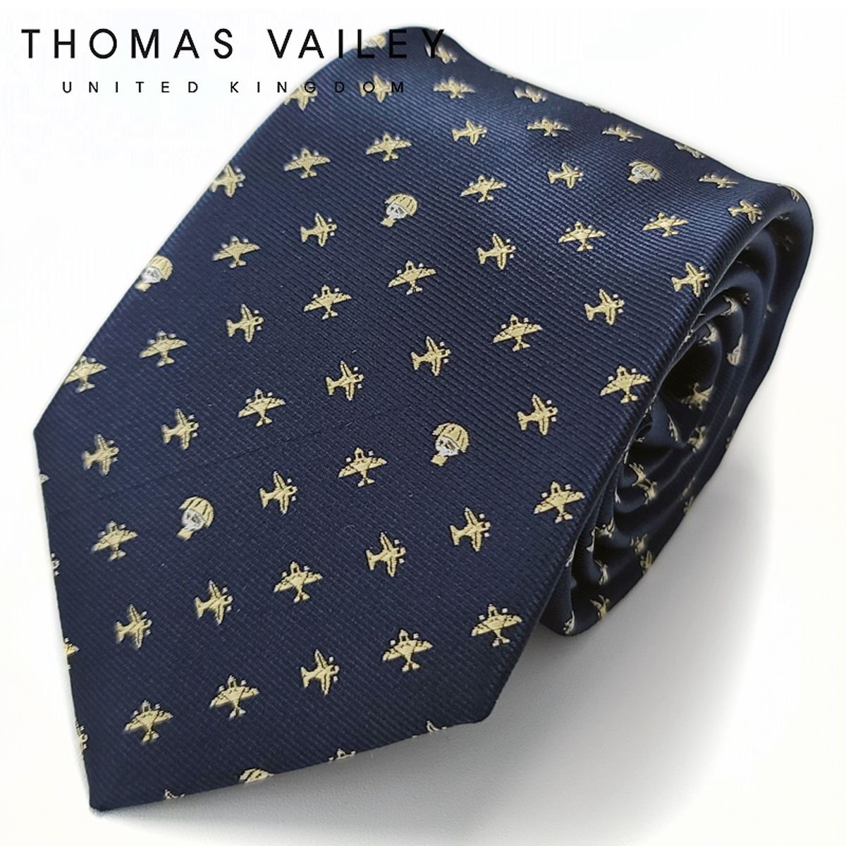 토마스 베일리(THOMAS VAILEY) 패션넥타이-패러슈트 네이비베이지 7.5cm
