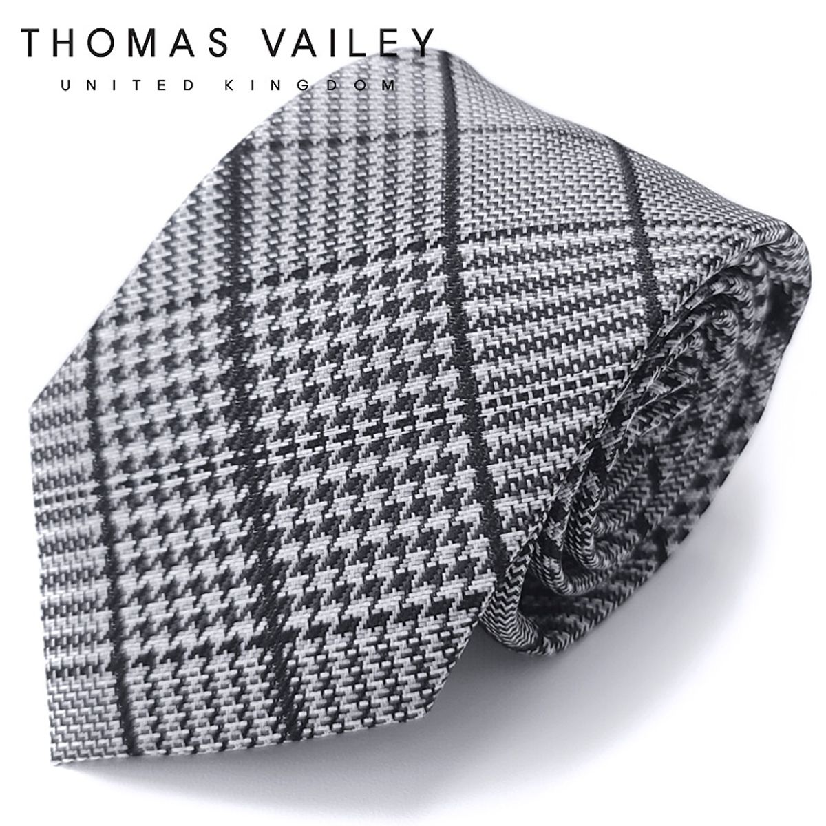 토마스 베일리(THOMAS VAILEY) 패션넥타이-드골체크 블랙 7.5cm