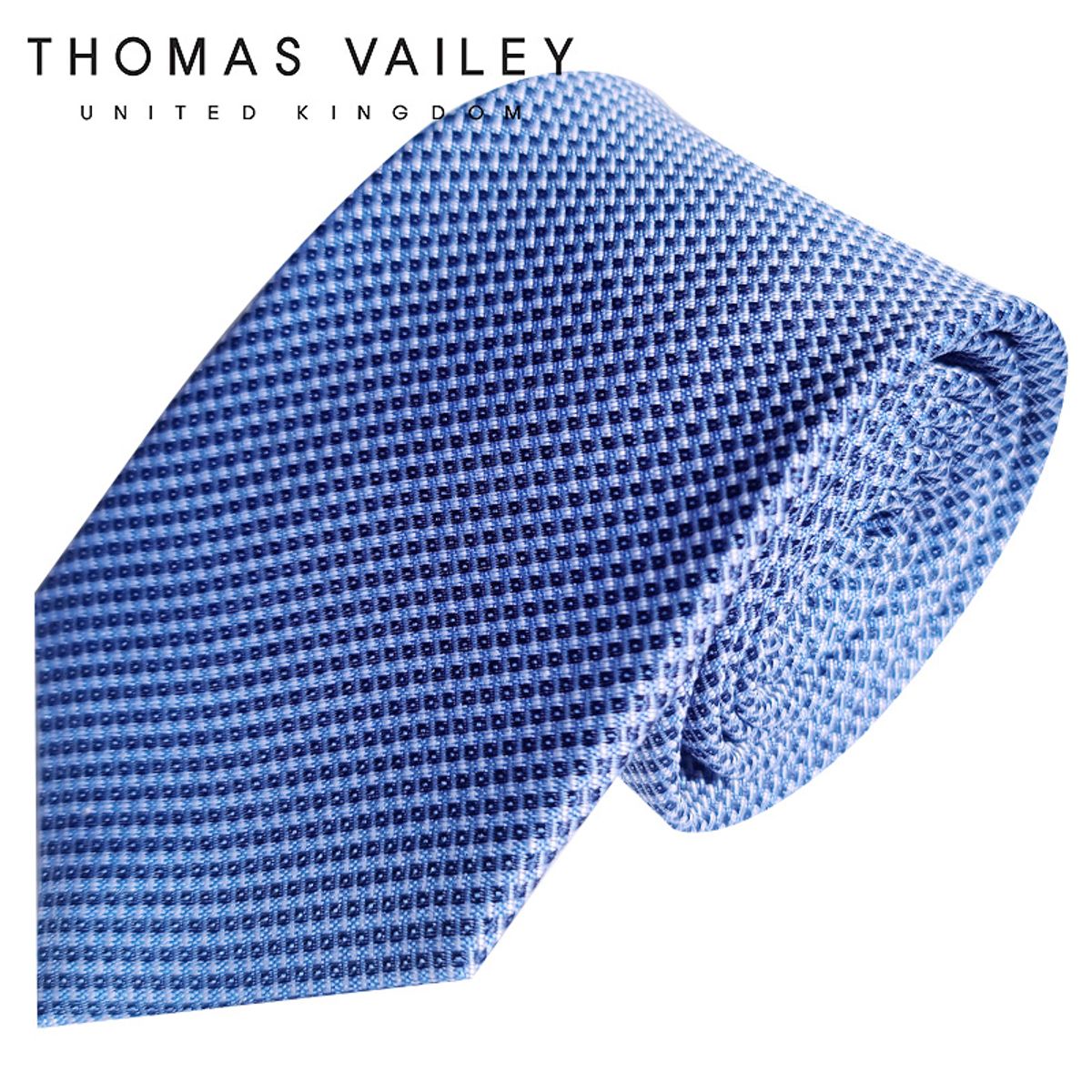 토마스 베일리(THOMAS VAILEY) 실크넥타이-파핑 블루 7.5cm