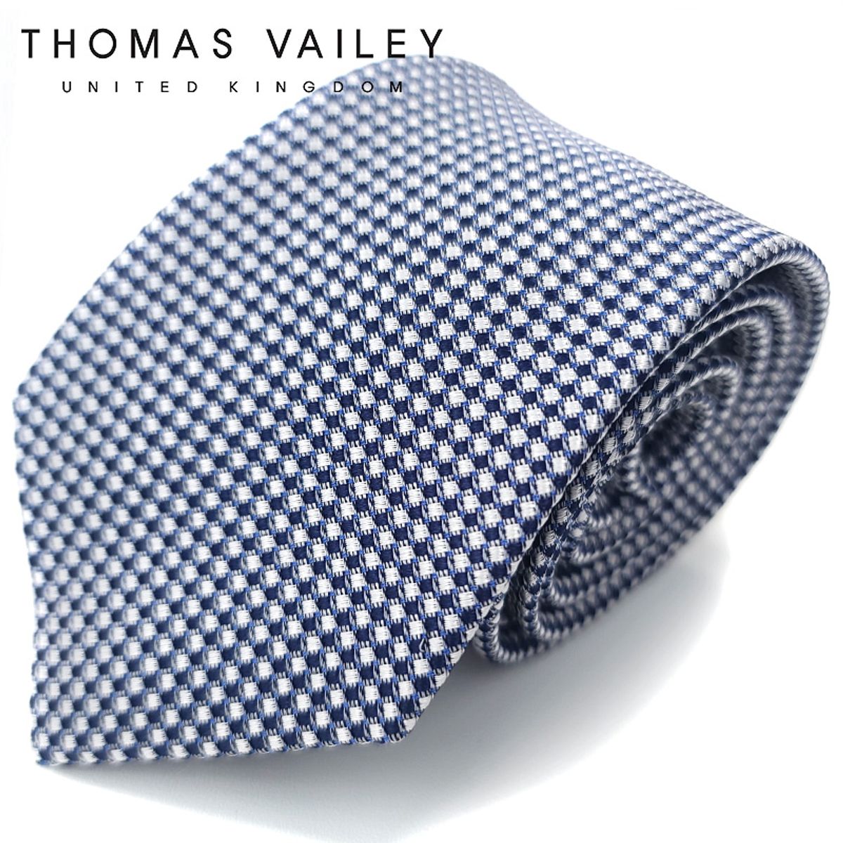 토마스 베일리(THOMAS VAILEY) 실크넥타이-버블 네이비 7.5cm