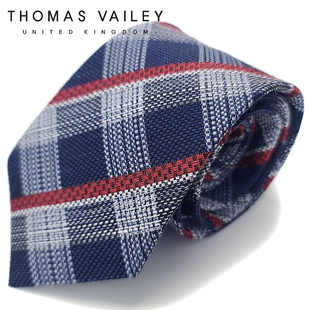 토마스 베일리(THOMAS VAILEY) 실크넥타이-브뤼셀 네이비 7.5cm