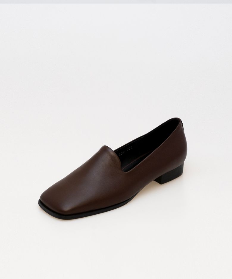 스퀘어 토 로퍼 (burgundy brown)