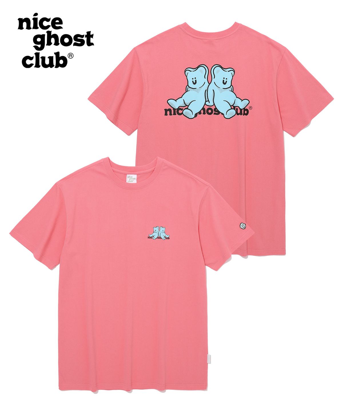 나이스고스트클럽(NICEGHOSTCLUB) LAZY GUMMYBEAR SMALL LOGO TEE_PINK(NG2BMUT507A)