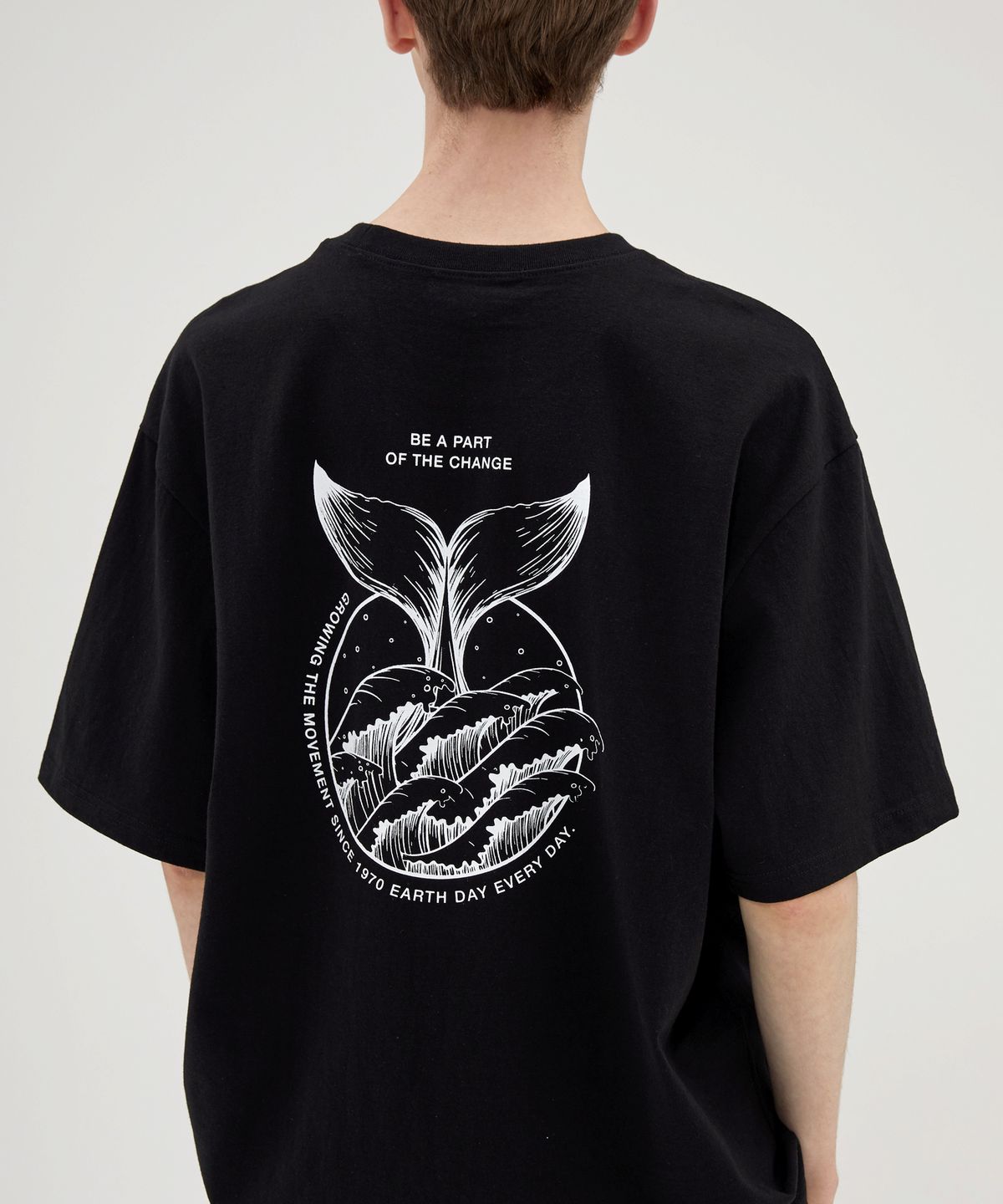 밴웍스(VANNWORKS) Earth Day Every Day 오버핏 반팔 티셔츠 (VNCTS238) 블랙
