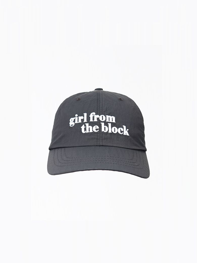 girl from the block ball cap charcoal