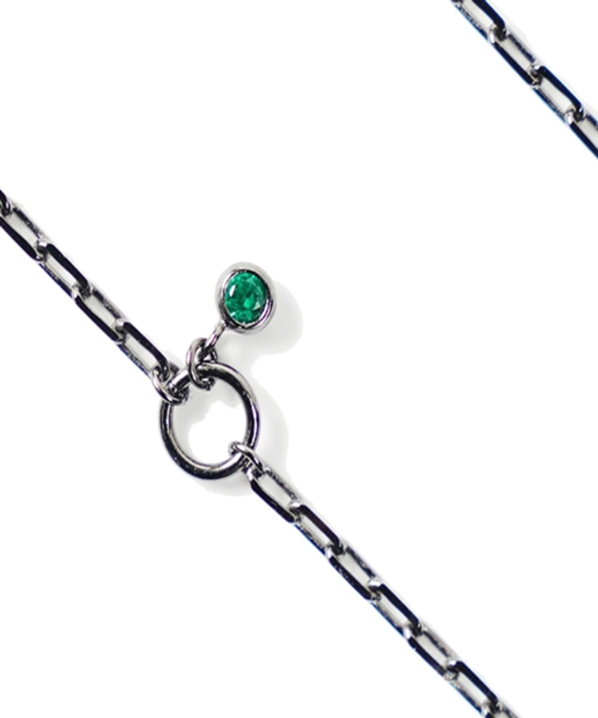 봉보(BONBEAU) Shine long chic Necklace 흑도금 큐빅 팬던트 롱 은목걸이