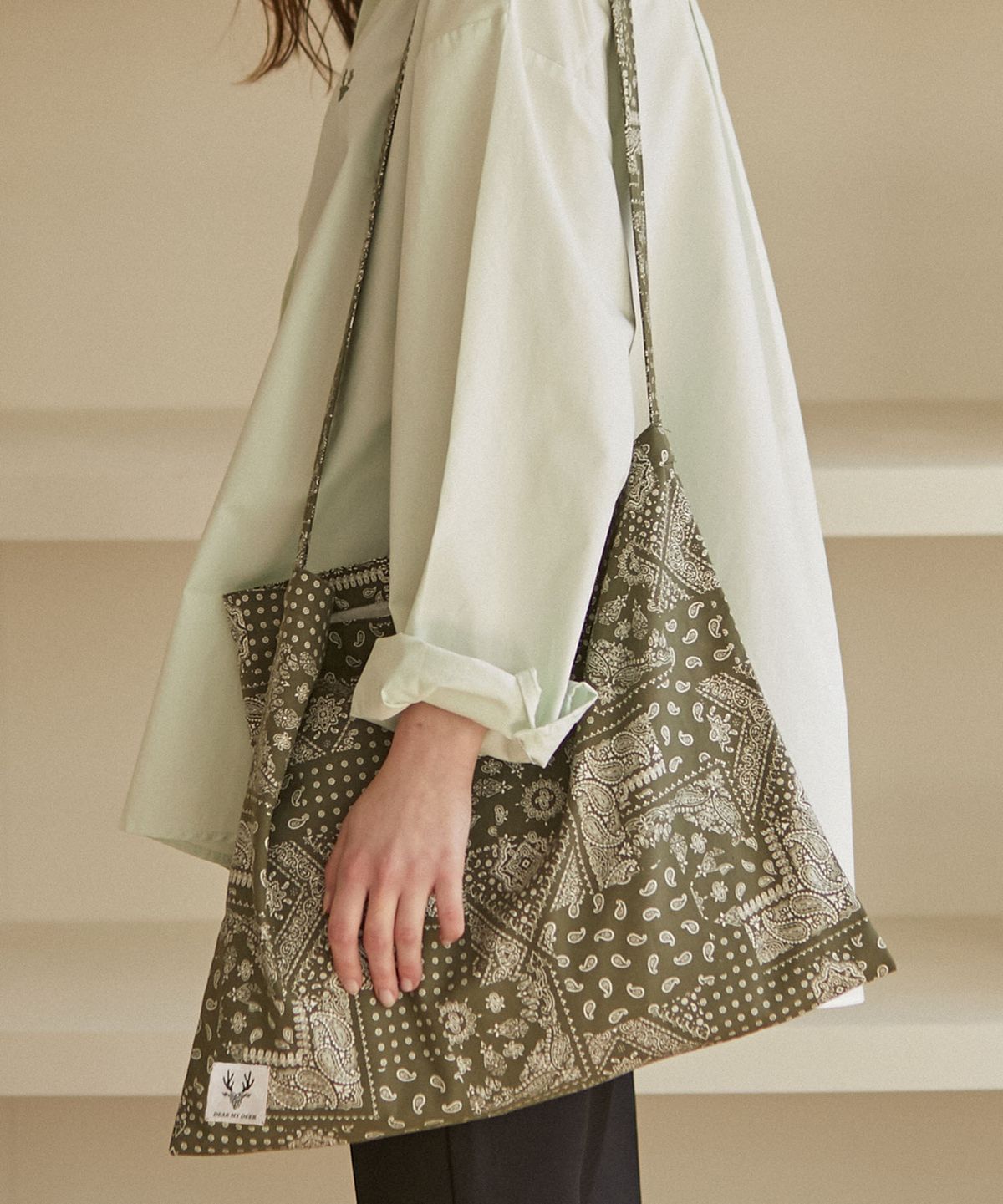 디어마이디어(DEARMYDEER) Paisley eco bag_ khaki