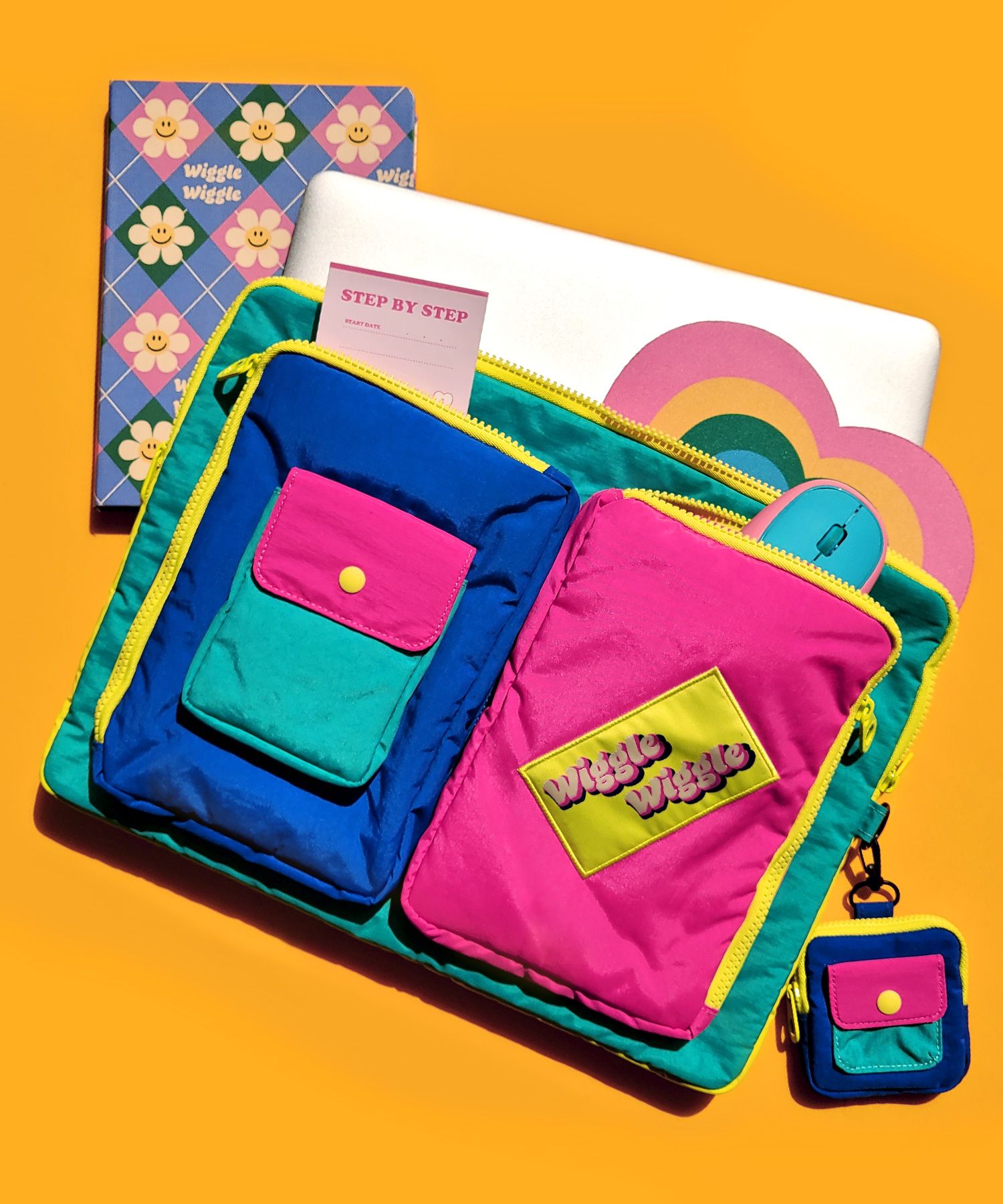 【wiggle wiggle】 Pocket Laptop Pouch ★ ポケットPCポーチ ポケット付きノートパソコンケース