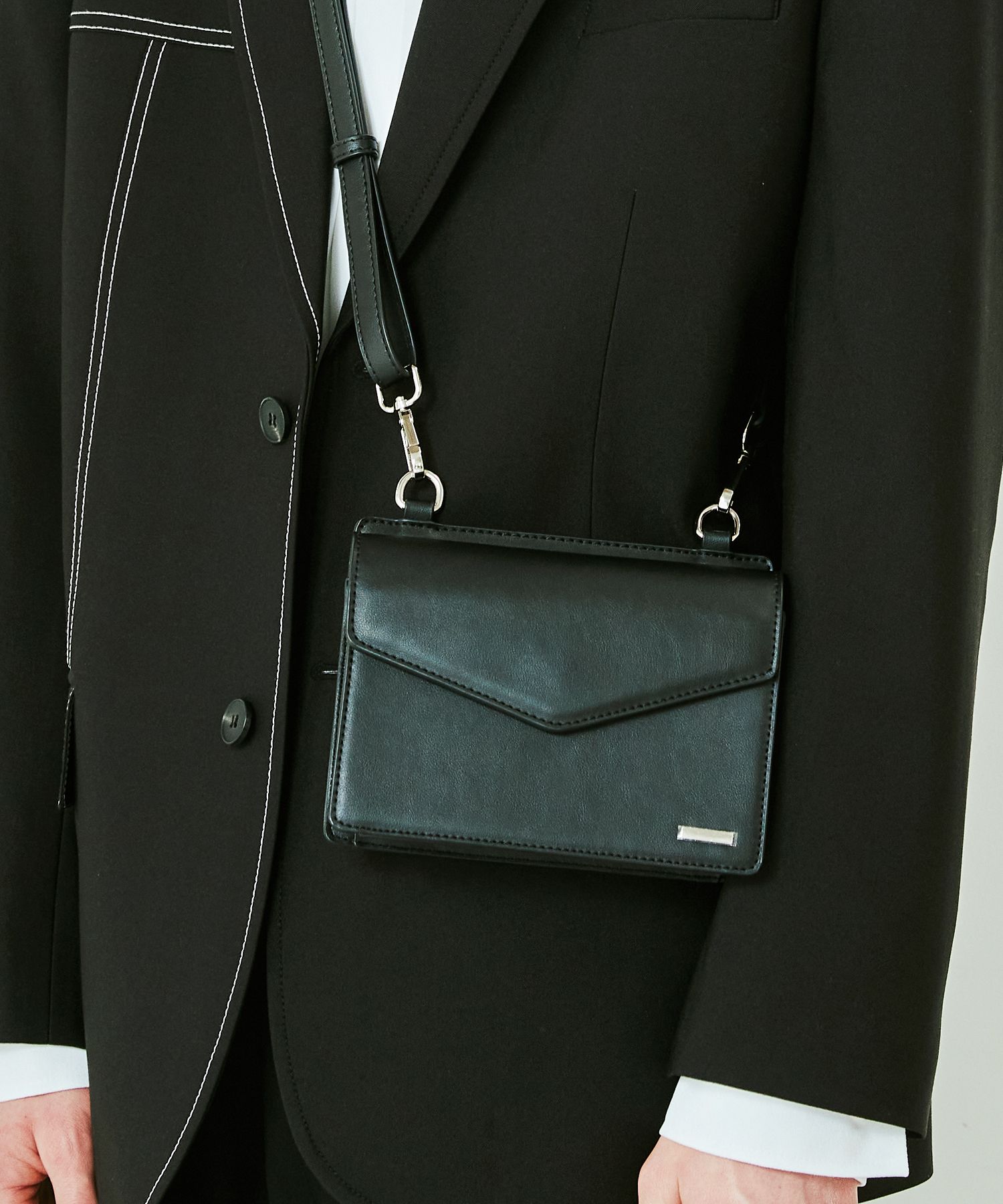 ショルダーバッグ・ポシェット Chelsea Square Leather Minimal Bag Black MUSINSA | SSY Chelsea Square Leather Minimal Bag Black