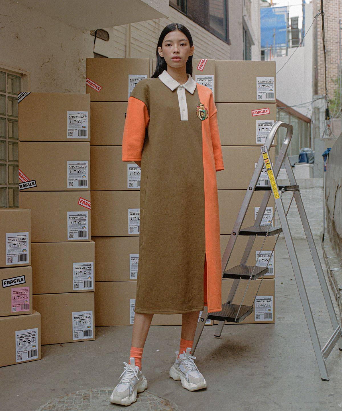 나드빌리지(NADD VILLAGE) 포터원피스 - 오렌지