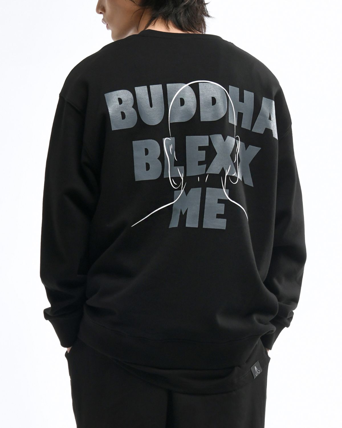 블랙스미(BLEXXME) BUDDHA OVERSIZE FIT SWEAT SHIRT BLACK