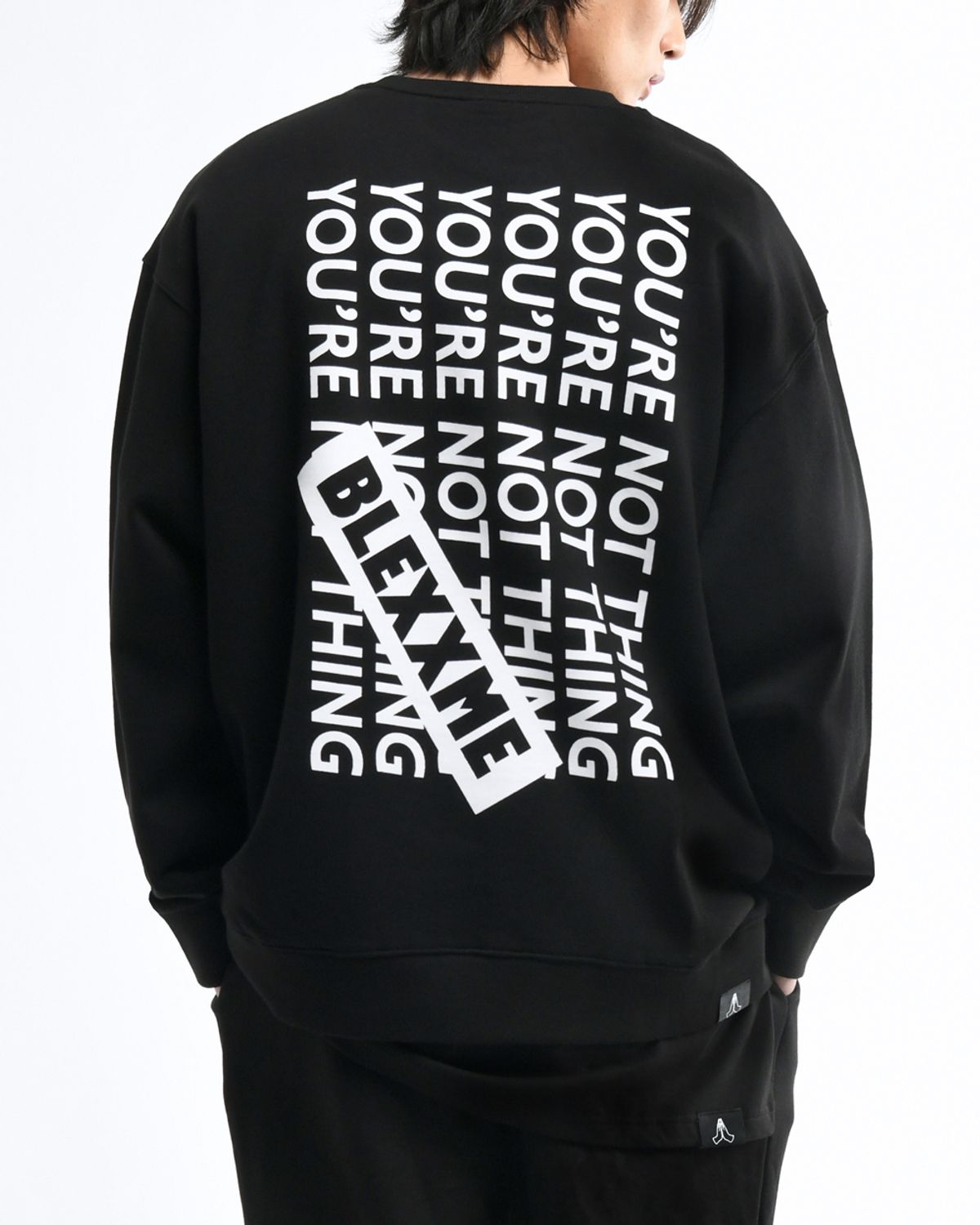 블랙스미(BLEXXME) YOU ARE NOTHING OVERSIZE FIT SWEAT SHIRT BLACK