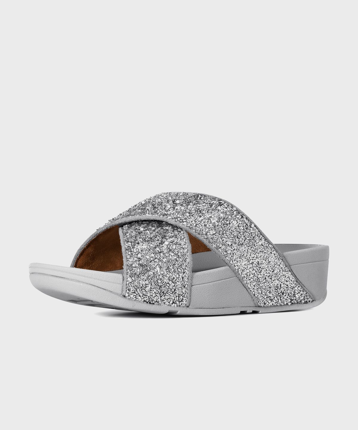 핏플랍(FITFLOP) 루루 쉬머포일 슬라이드 Silver