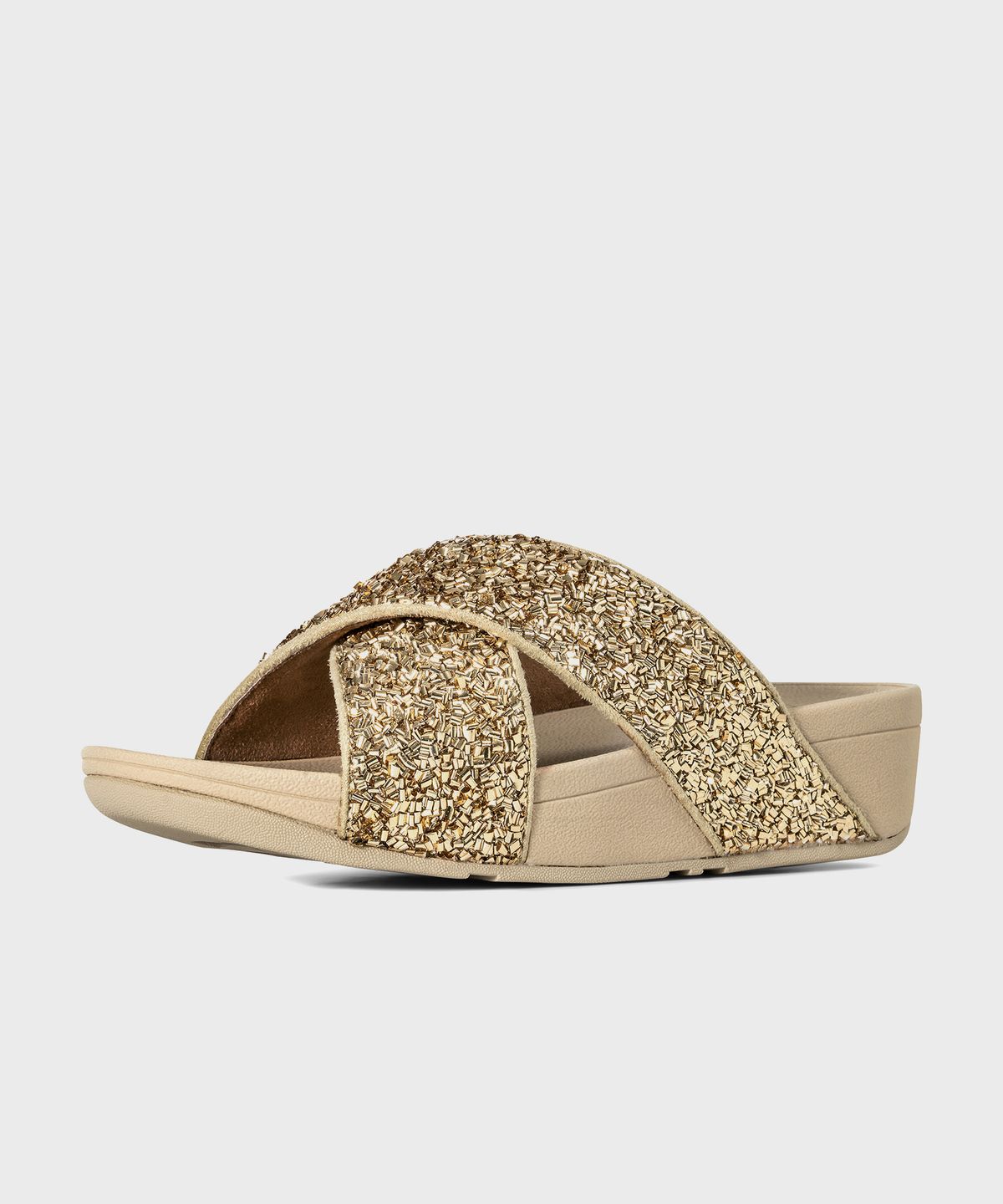 핏플랍(FITFLOP) 루루 쉬머포일 슬라이드 Gold