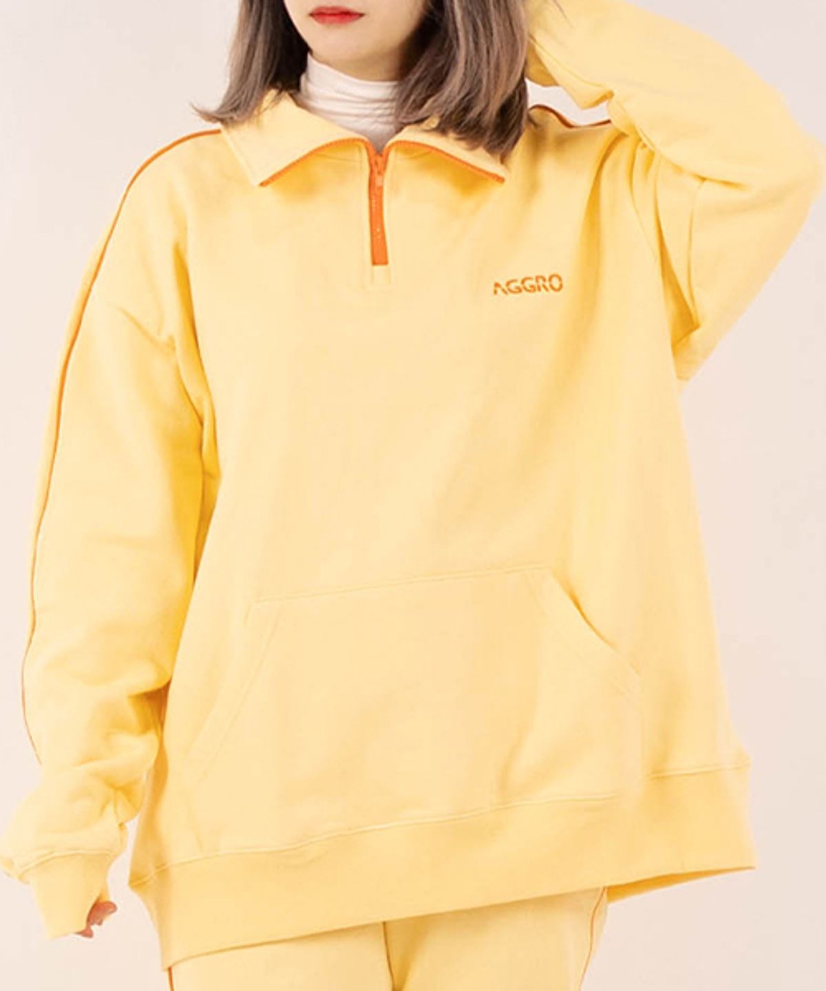 어그로(AGGRO) 소프트 파이핑 아노락 재킷 SOFT YELLOW