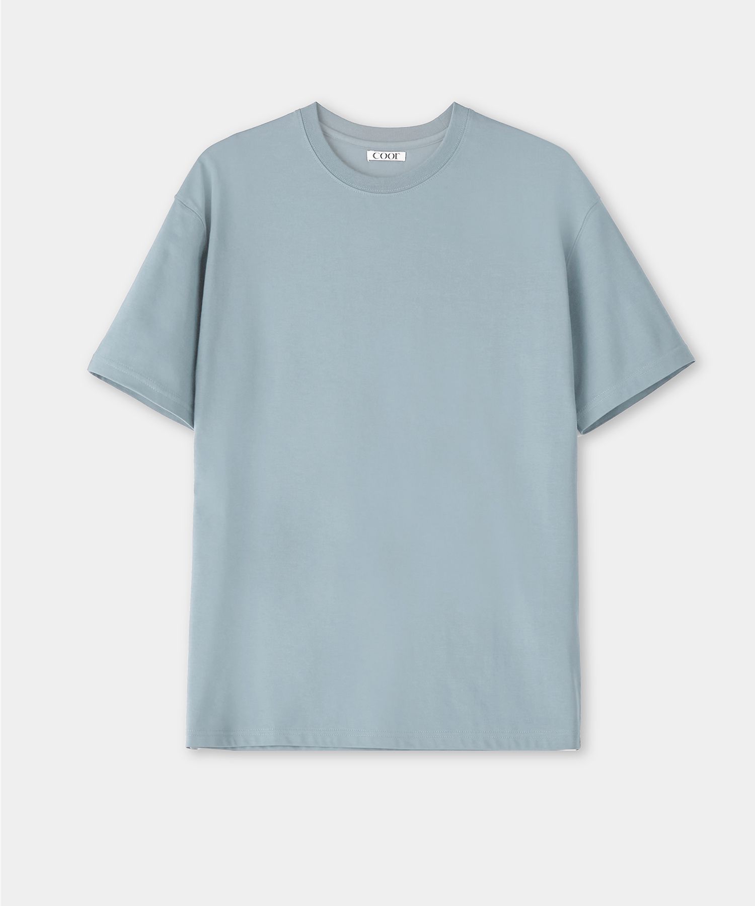★COOR★ [2PACK] Supima Cotton T-shirt MUSINSA | COOR SUPIMA COTTON SEMI-OVERSIZED T-SHIRT (BLUE GRAY)