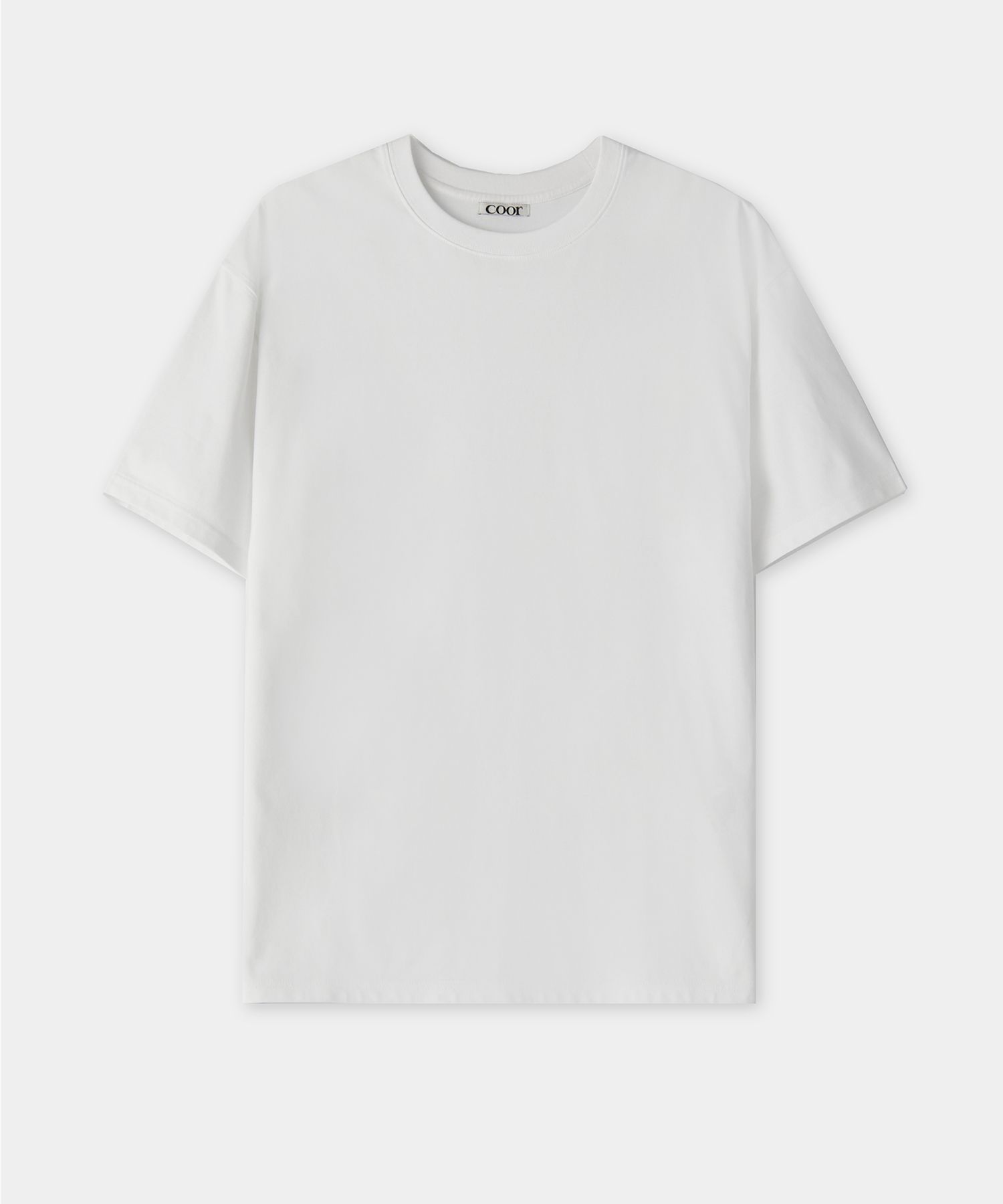★COOR★ Supima Cotton Semi-Overfit U-Neck T-Shirt White CMN MUSINSA | COOR SuPima Cotton Semi Oversized Fit U-Neck T