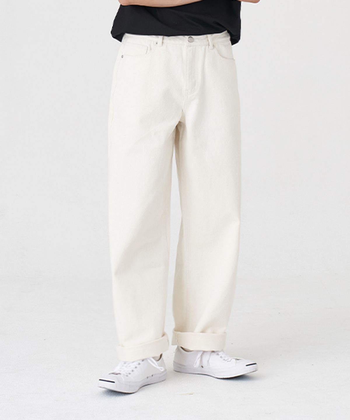 토피(TOFFEE) 모어 와이드 데님 팬츠 (OFF WHITE)
