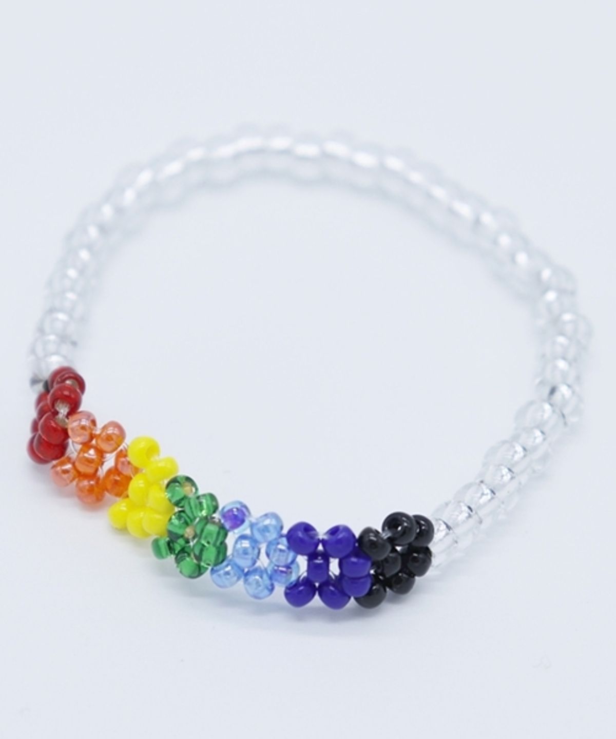 봉보(BONBEAU) Rainbow flower beads Bracelet 레인보우 컬러 꽃 비즈팔찌