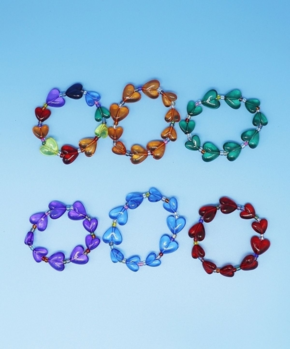 봉보(BONBEAU) Fancy heart line beads Bracelet 컬러 하트볼 비즈팔찌 6color