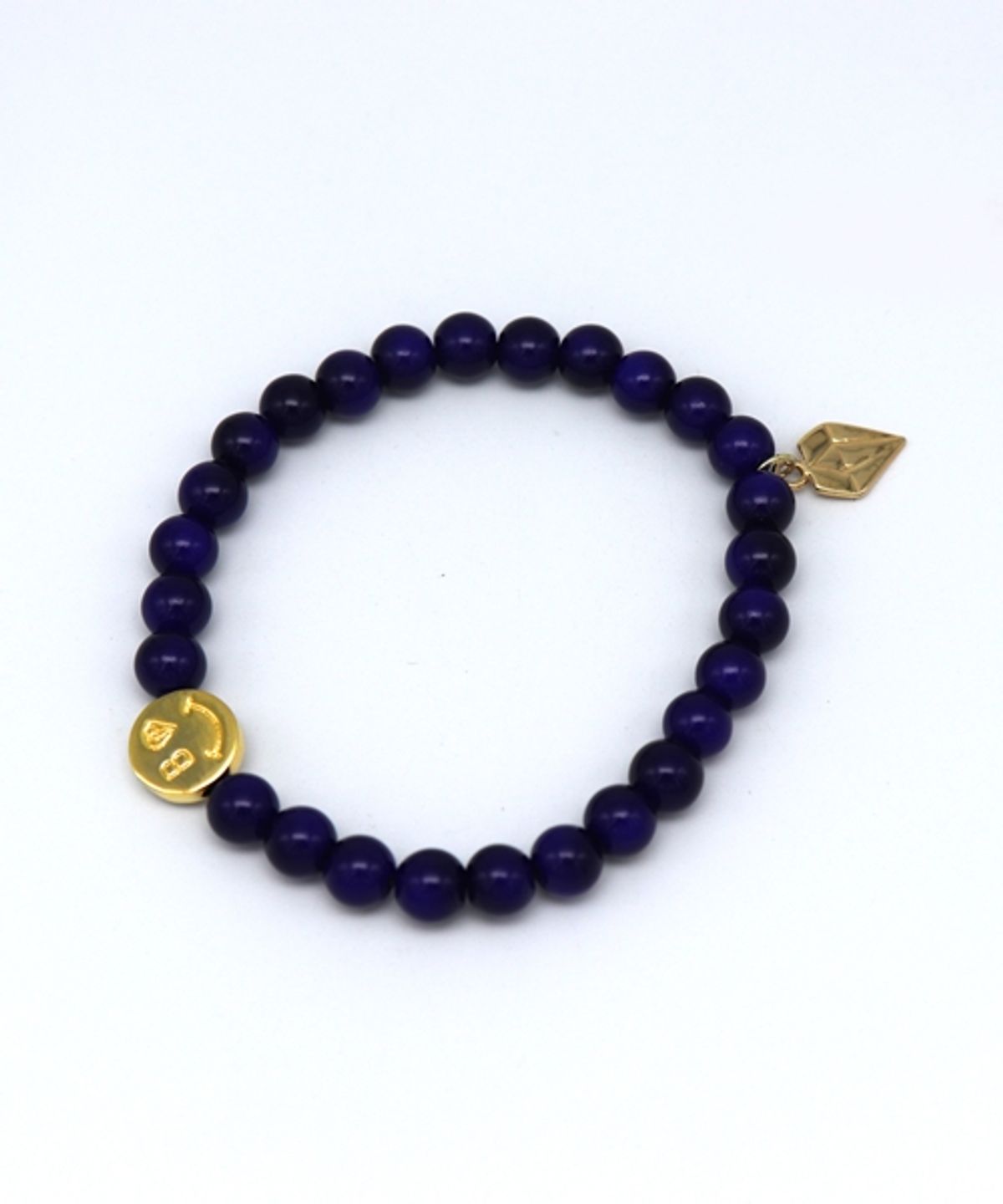 봉보(BONBEAU) Gold plating smile point glass ball Bracelet 골드 스마일 참 글라스볼 팔찌