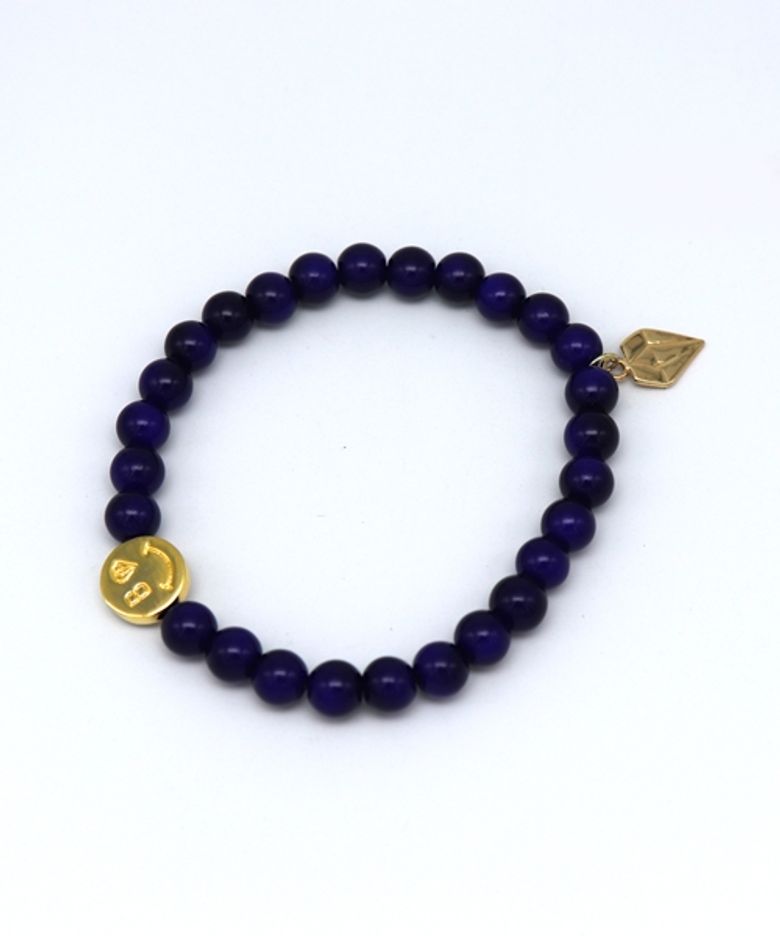 Gold plating smile point glass ball Bracelet 골드 스마일 참 글라스볼 팔찌