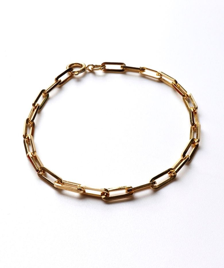 Square chain Layered bold Bracelet 볼드 클립 사각체인 레이어드 팔찌
