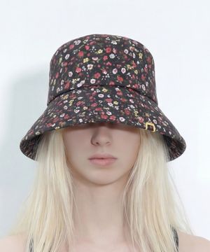 플라워 패턴 버킷햇 DROP BUCKET / GARDEN / BLACK FLOWER