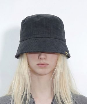 코튼 숏챙 버킷햇 PLAIN BUCKET / PEACH ST / CHARCOAL