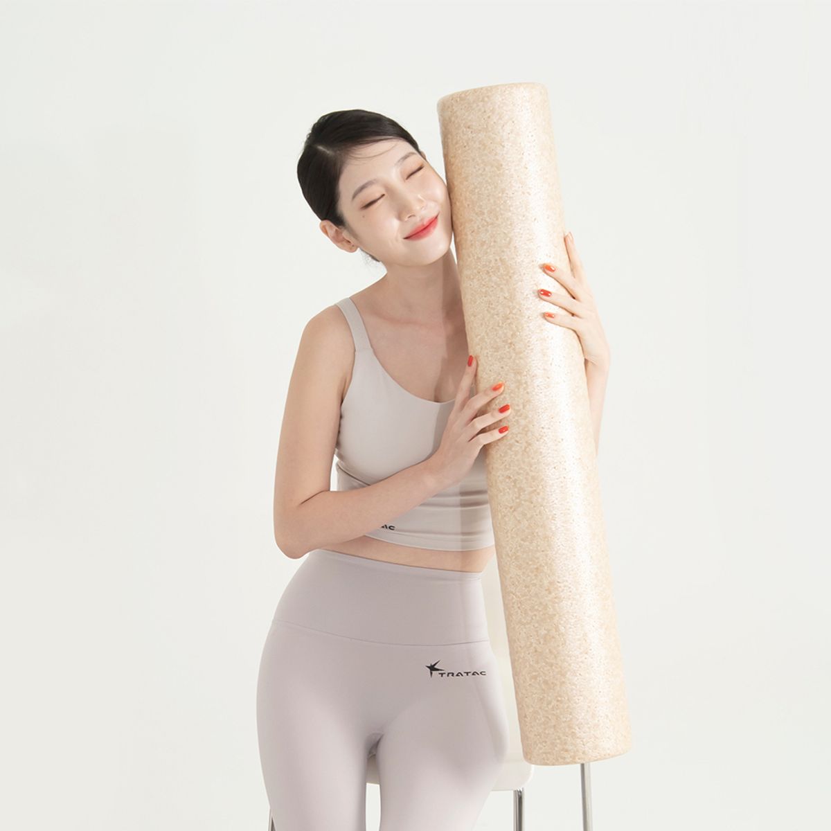 트라택(TRATAC) 폼롤러 마사지 필라테스 EPP 90cm 샌드베이지