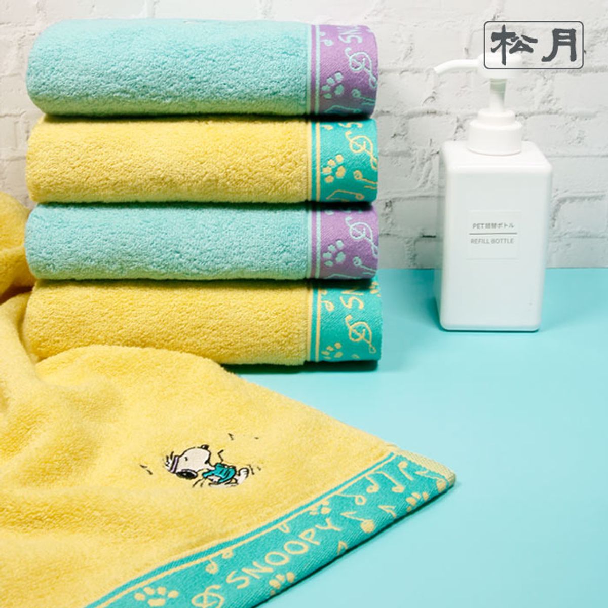 송월타올(SONGWOL TOWEL) 스누피 뮤직 세면타월 기념수건 답례품 5매